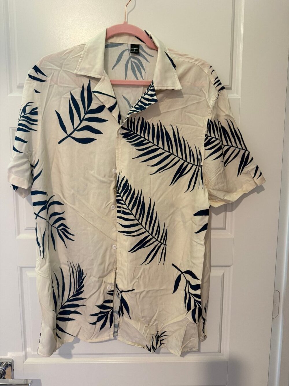 Manfinity Leaf Print Short Sleeve Shirt Large